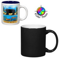 11 Oz. Gloss Two-Tone Mug - Black/ White Interior (4 Color Process)